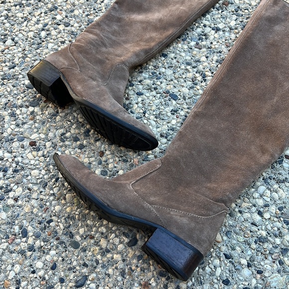 Born Brown Block Heel Suede Knee High Boots - Picture 3 of 14